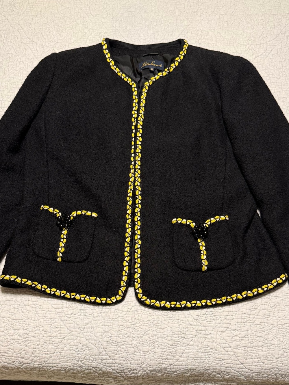 Luisa Spagnoli Black Wool Evening Jacket